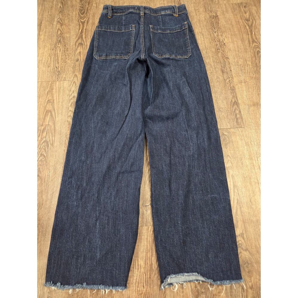 OAT New York High Rise Wide Leg Patch Pocket Dark Wash Jeans Size 8/29 - Picture 5 of 5
